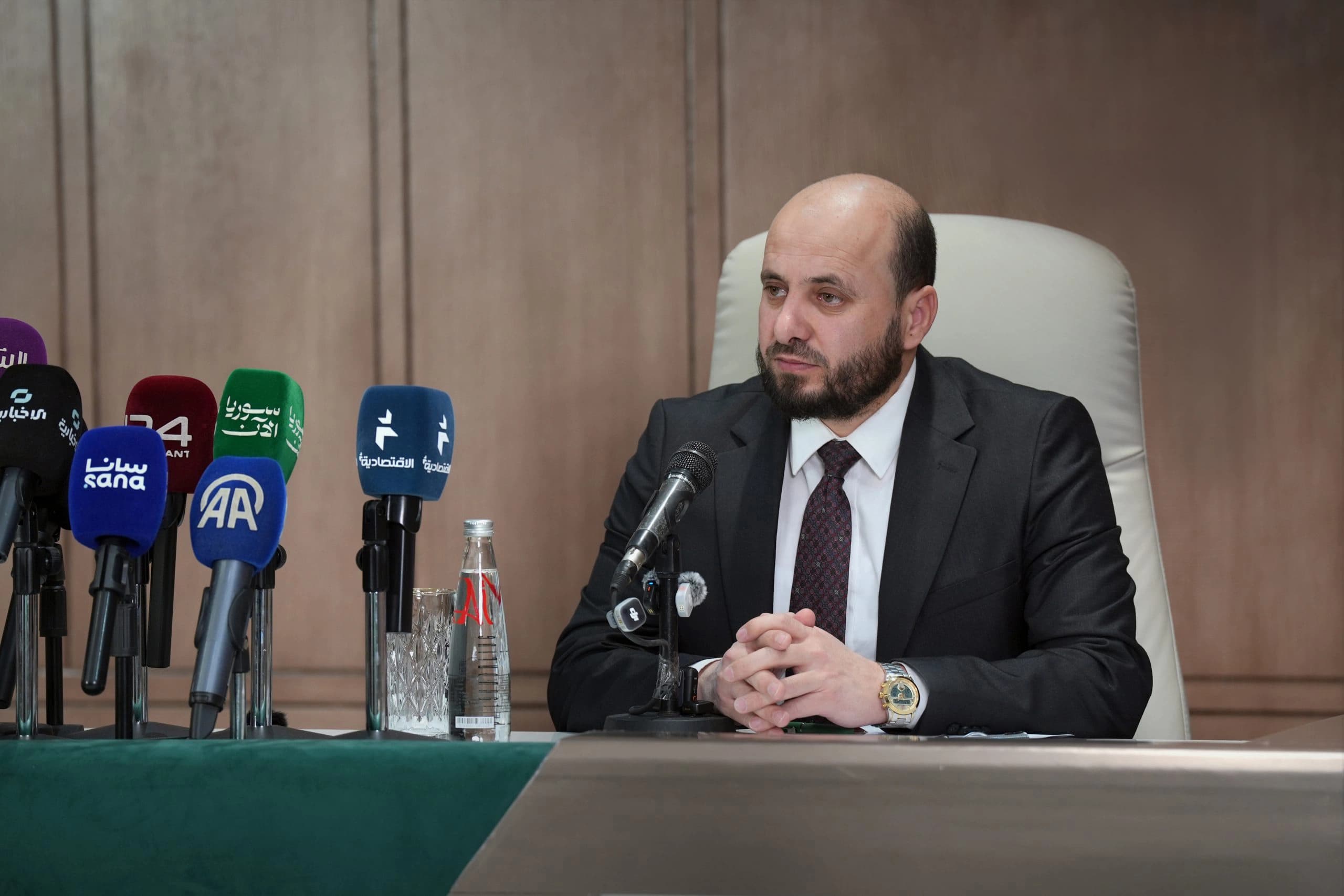 The Energy Minister Mohammed al-Bashir at a joint press conference in Damascus on September 17, 2026. Photo: Syrian Arab News Agency