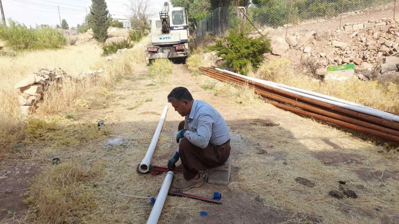کاتی ئامادەکردن بۆ کارکردنی یەکێک لە بیرەکان. وێنە: ئاوی چەمچەماڵ