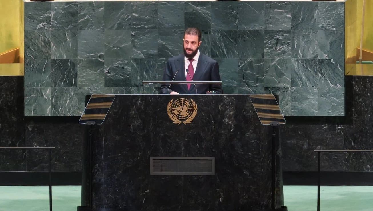 ئەحمەد شەرع، سەرۆکى سووریا لە کۆبوونەوەى نەتەوە یەکگرتووەکان   فۆتۆ: ئاژانسى سانا