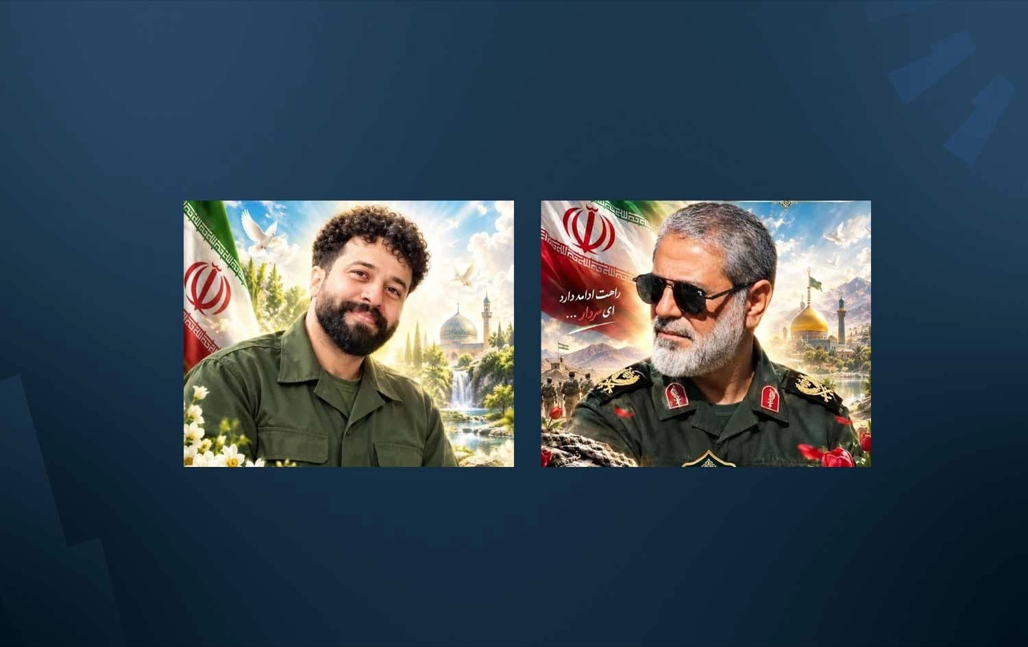Intelligence chief Ahmad Herati Zera’ati (left) and General Hossein Zarifi and (right) killed in clashes with Baloch armed groups. Graphic: Rudaw