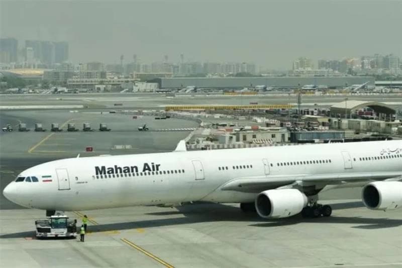 An Airbus A340 of Mahan Air at the tarmac at Dubai's International Airport. File photo: AFP