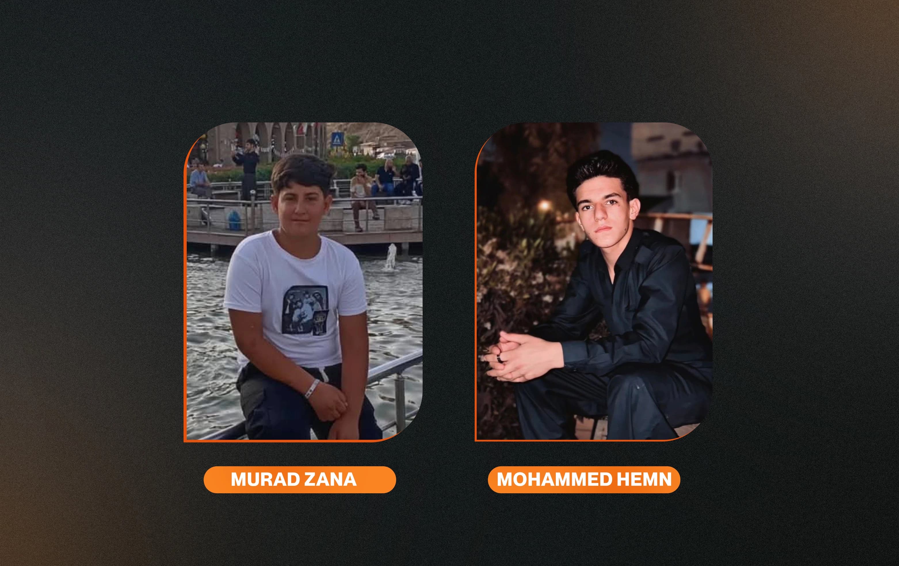 The two Kurdish teenagers killed in Kirkuk province amid ICTS-ISIS clashes on September 27, 2026. Graphic: Rudaw