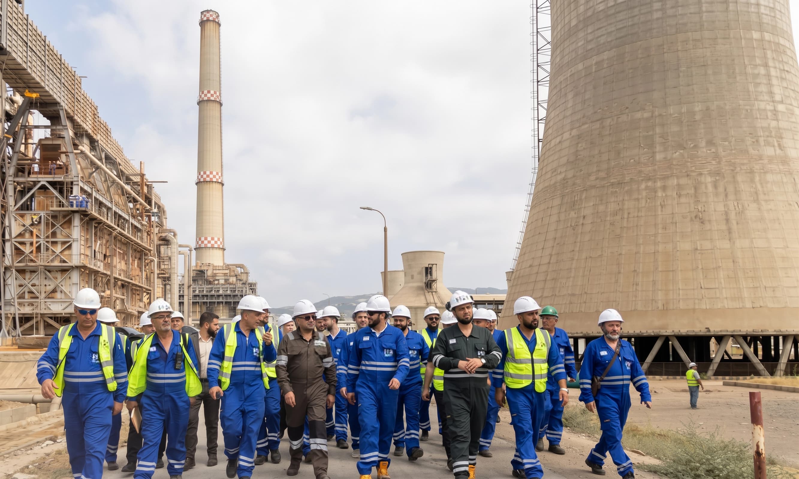 Syrian Petroleum Company Chairman Youssef Qablawi inspects overhaul work at Baniyas refinery, Sept. 8, 2026. Photo: State-owned Syrian Petroleum Company