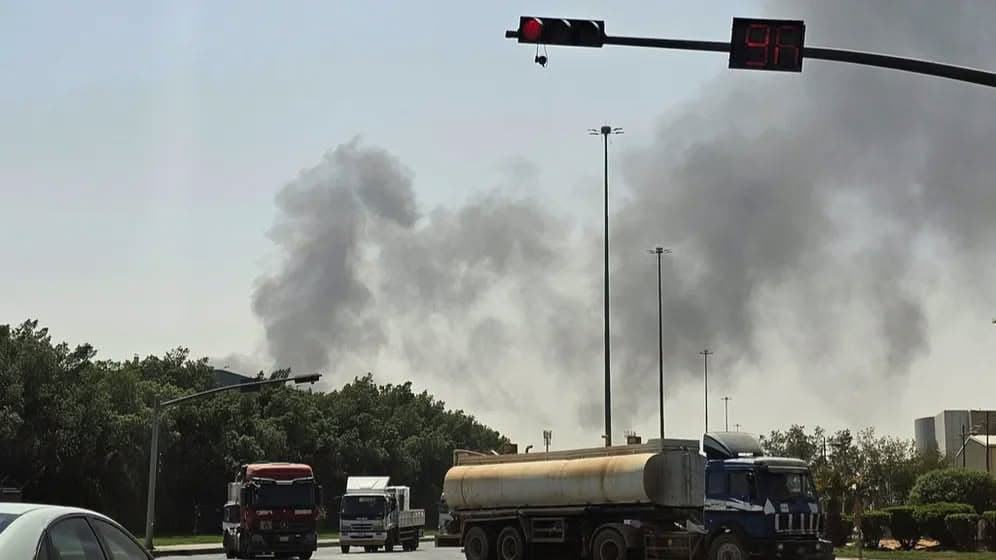 صورة متداولة على منصات التواصل لتصاعد الدخان في العاصمة السعودية الرياض