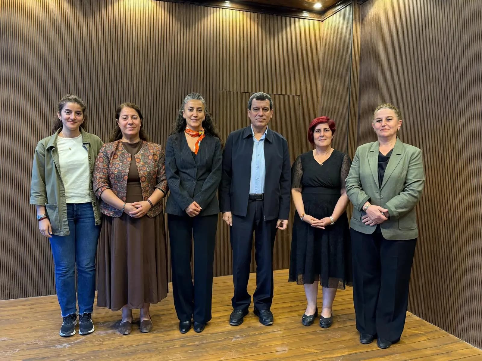 Hevdîtina Mezlûm Ebdî û şandeya DEM Partiyê / Wêne: Îlke TV