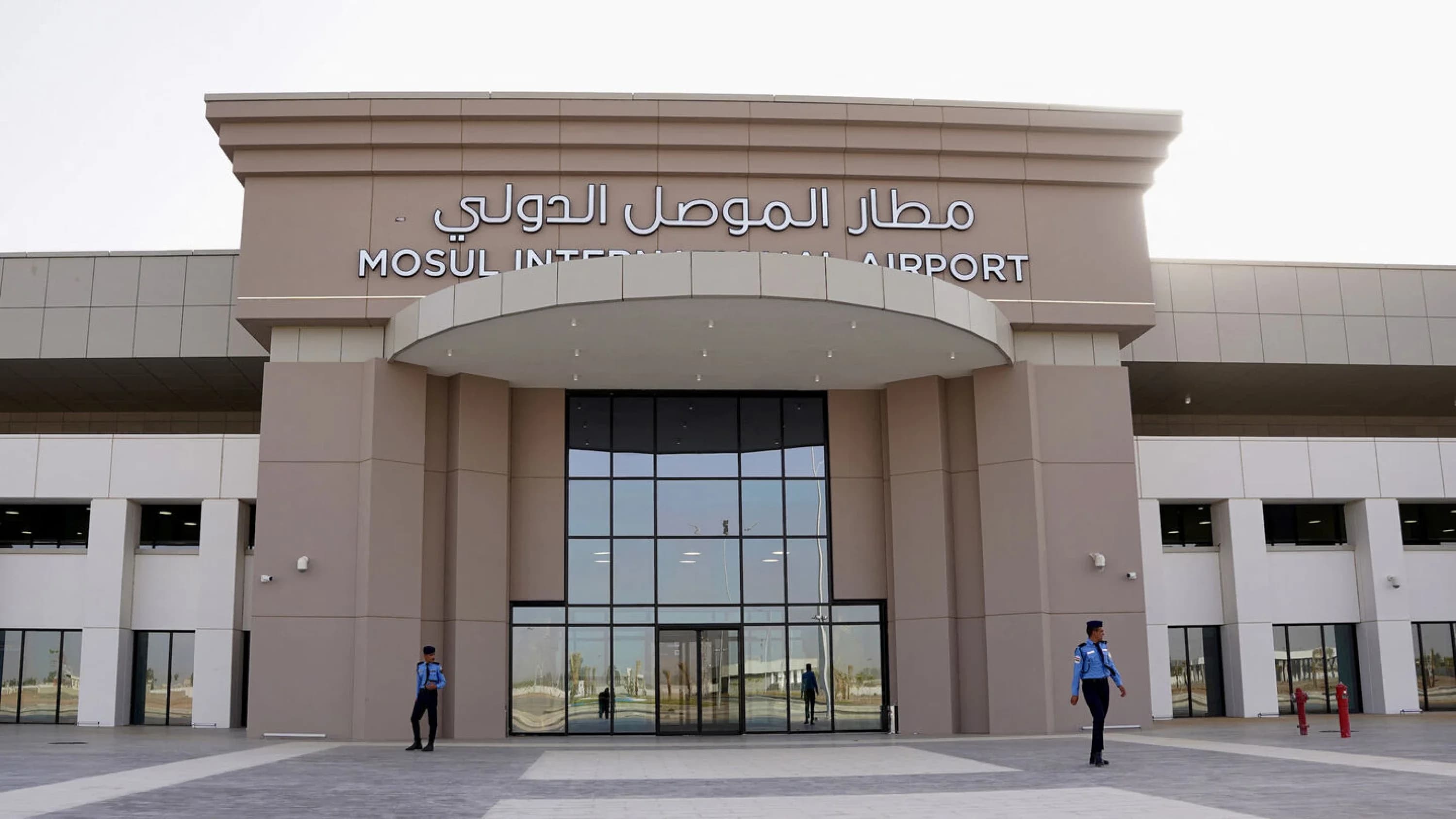 The entrance to the Mosul International Airport in northern Iraq before its official reopening on July 16, 2025. Photo: AFP