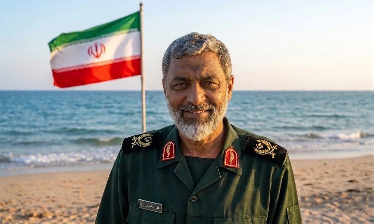 عەلی عوزمایی، فەرماندەی هێزی دەریایی سوپای پاسداران. سەرچاوە: پەیوەندییە گشتییەکانی هێزی دەریایی سوپاکە.