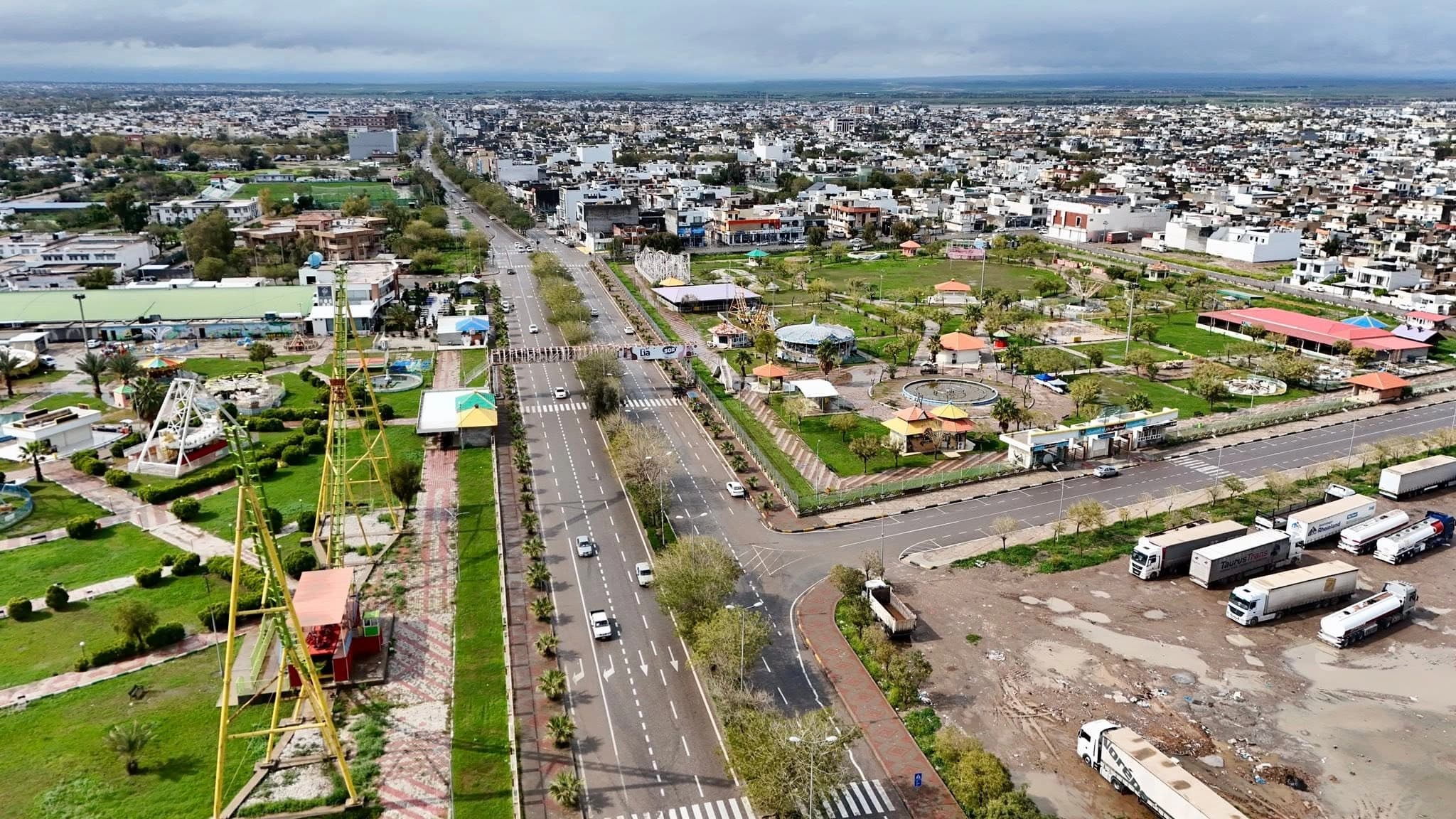 دیمەنێکی شاری کەلار لە ئاسامانەوە