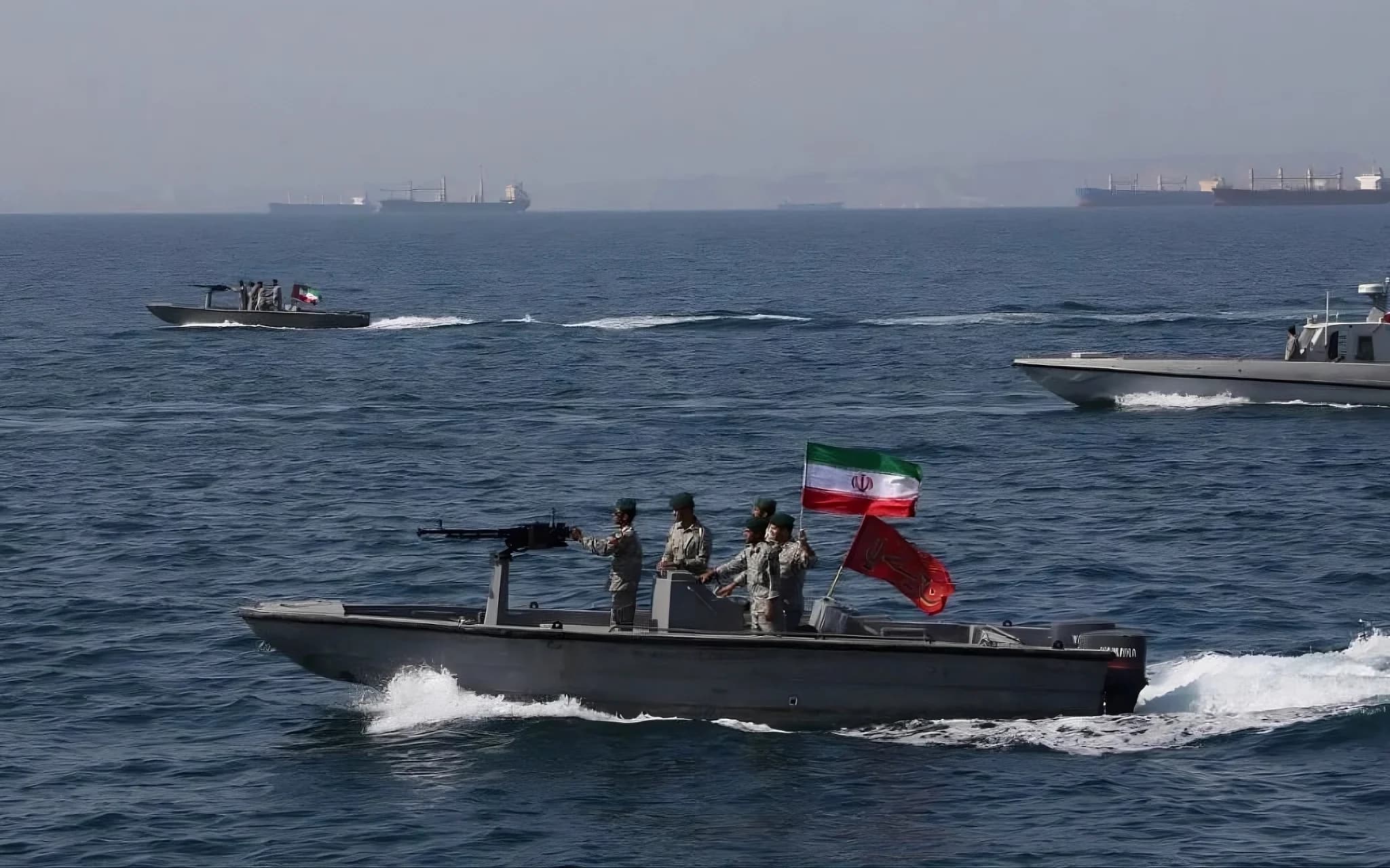 Iran's Islamic Revolutionary Guard Corps (IRGC) navy speedboats in the Strait of Hormuz on April 30, 2019. Photo: AFP