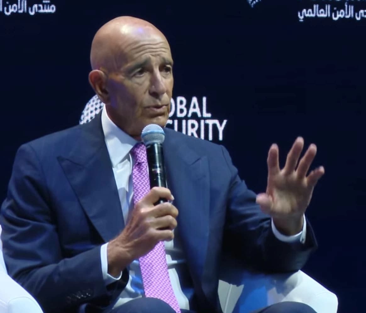 Tom Barrack at the Global Security Forum in Doha, Qatar. Photo: Screengrab