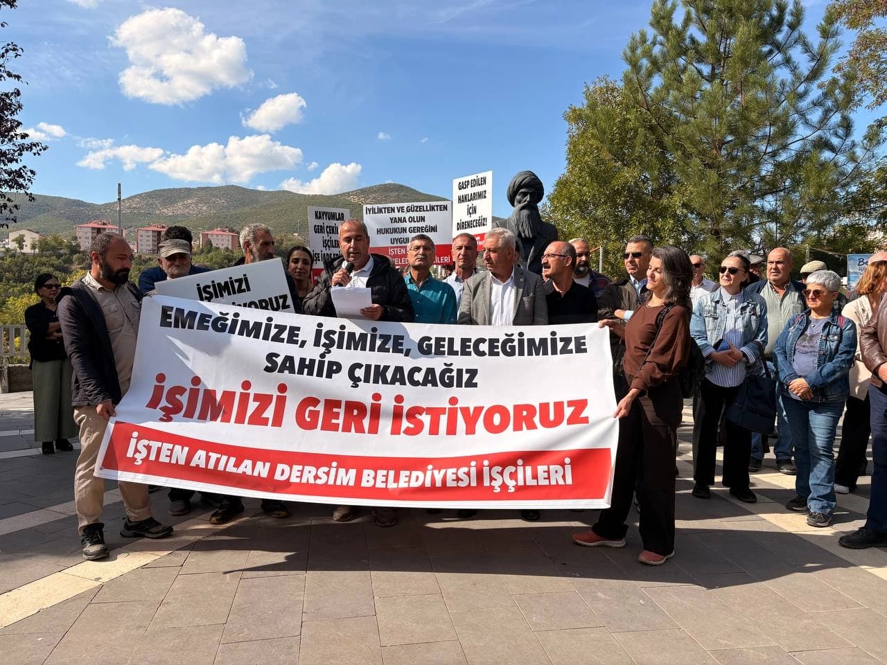 Dersim'de haklarındaki ‘işe iade’ kararı uygulanmayan işçilerden kayyuma tepki