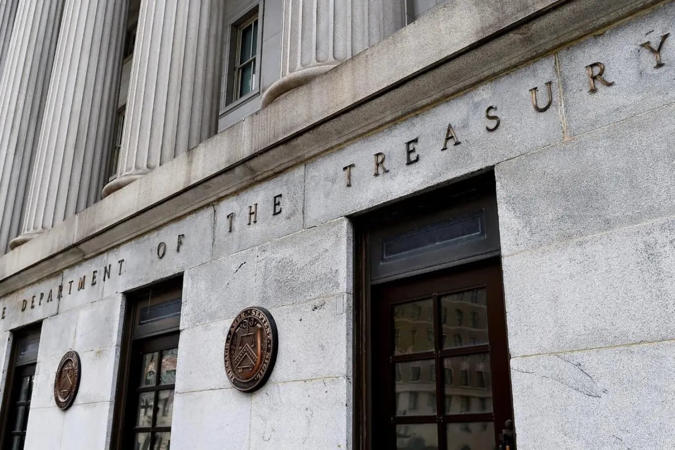 An exterior view of the building of US Department of the Treasury. File photo: AFP