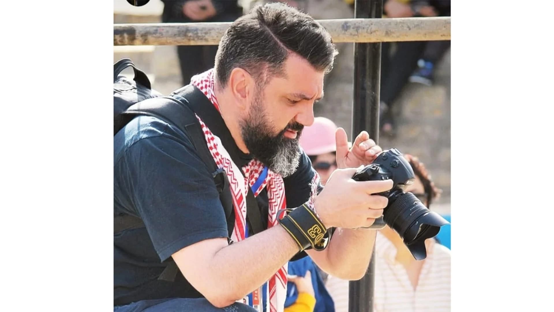 Artin Ghazanfari, a photojournalist and member of Iran's Baha’i minority. Graphic: social media