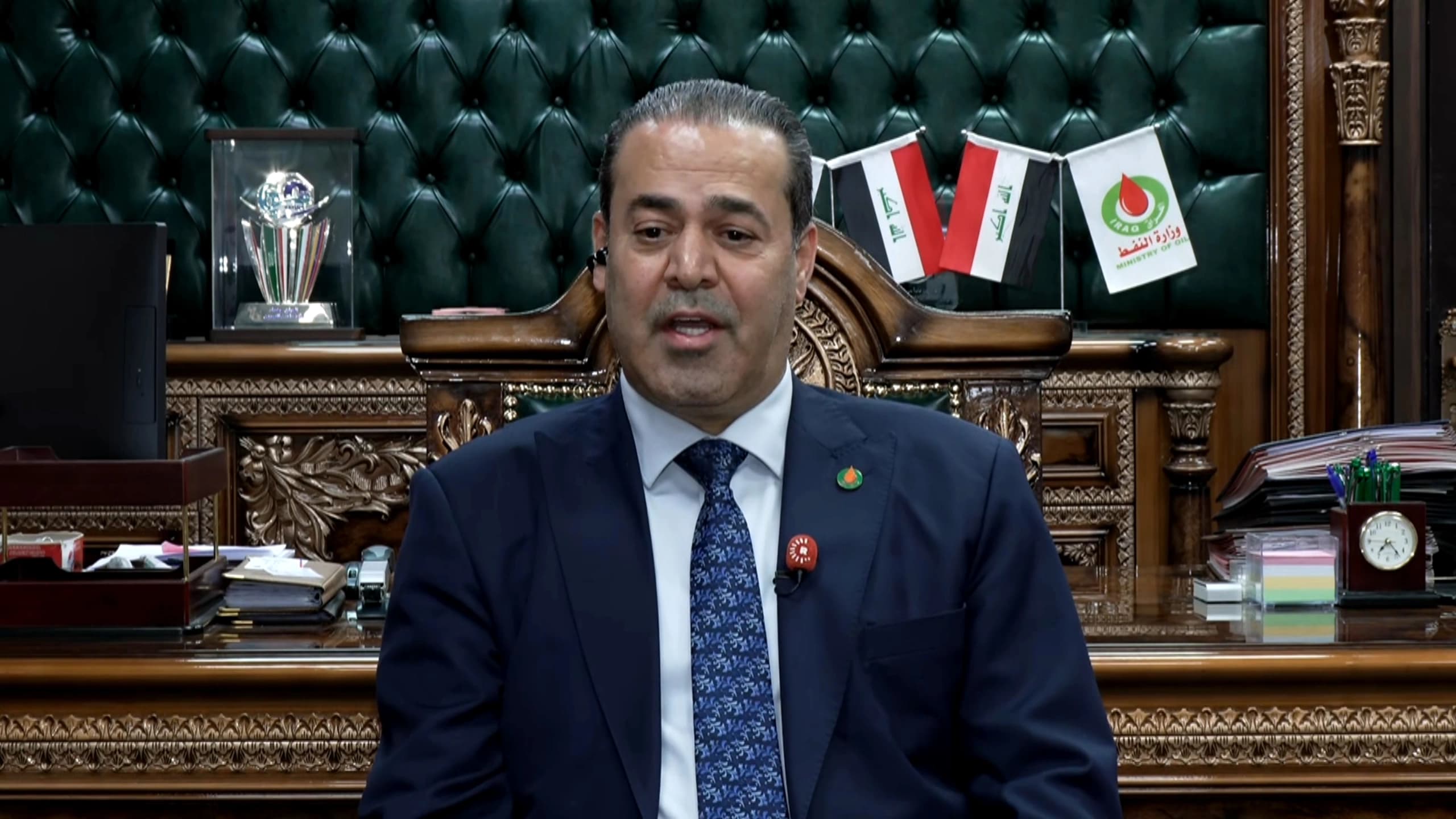 Iraqi oil deputy minister Izzat Sabir in an interview with Rudaw on October 28, 2026. Photo: Screengrab