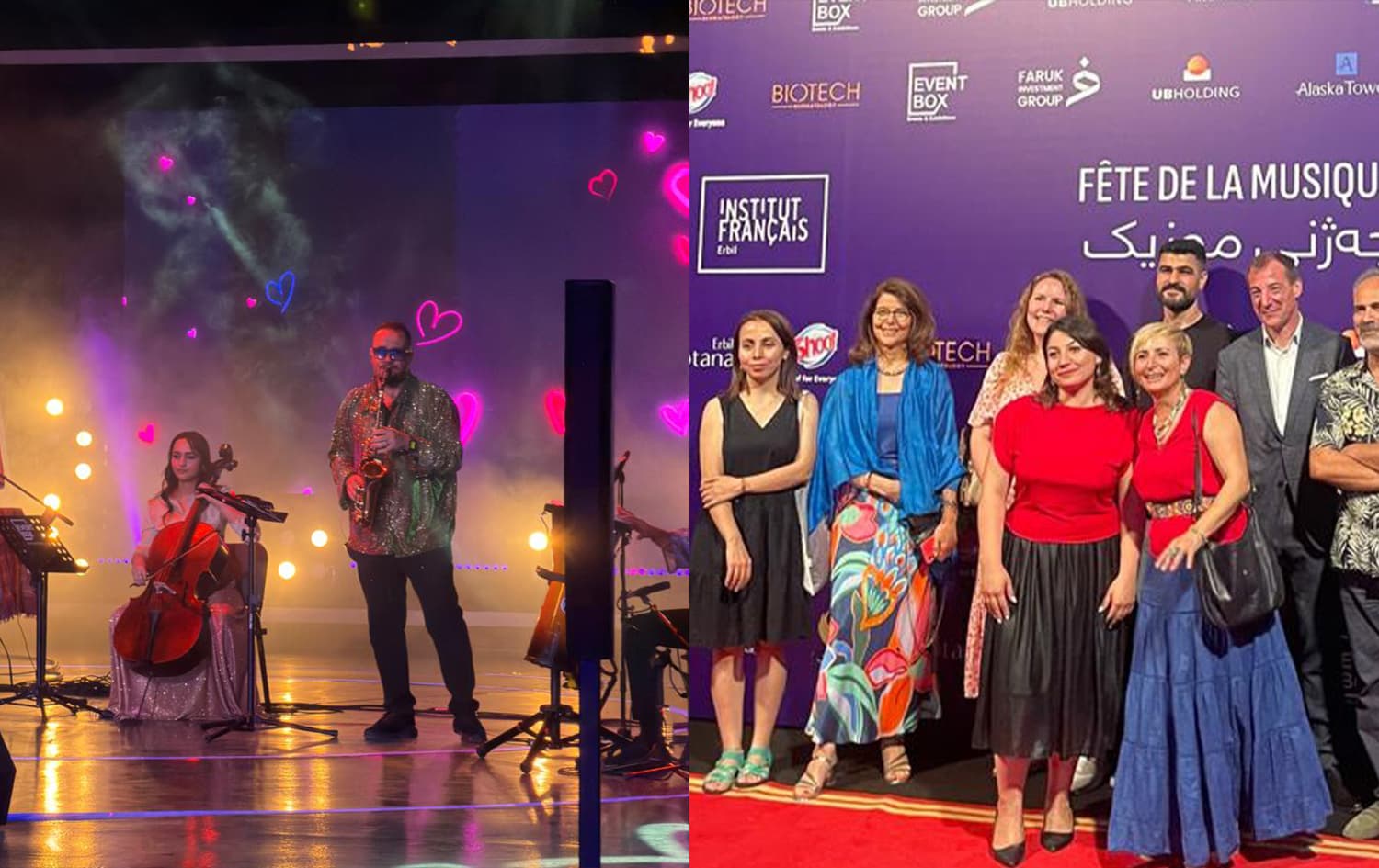 Scenes from the musical event organized by the French Institute in Erbil on June 13, 2026. Photo: Rudaw