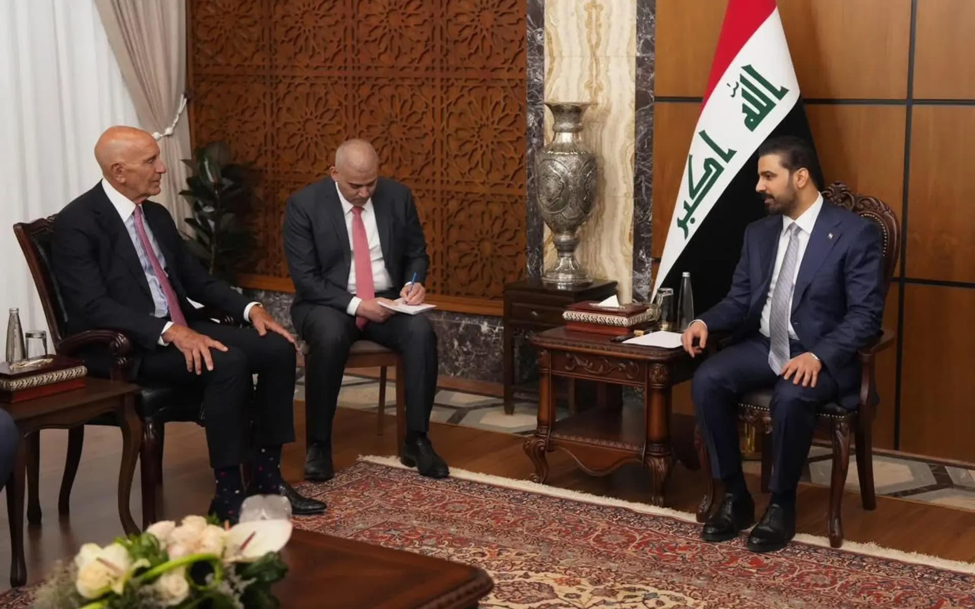 Tom Barrack û Elî Zeydî civiyan / Wêne: Serokwezîriya Îraqê