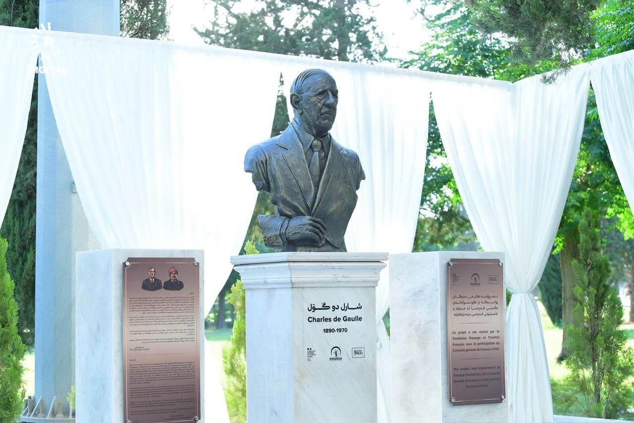 Pêwendiyên dîrokî yên Kurdistan û Fransayê: Peykerê Charles de Gaulle li Hewlêrê ye