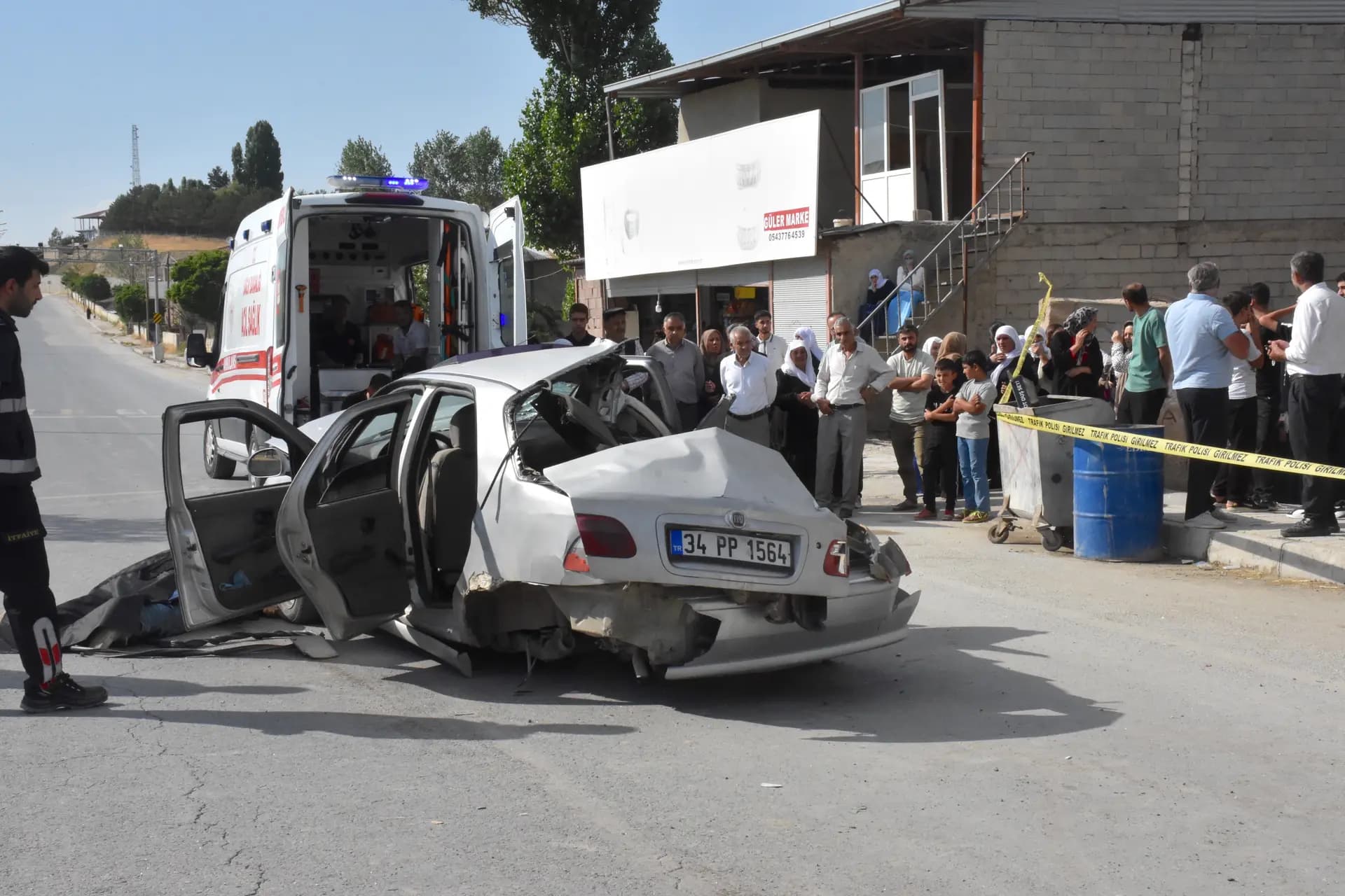 Otomobîla ku qeza kiriye / Wêne: AA