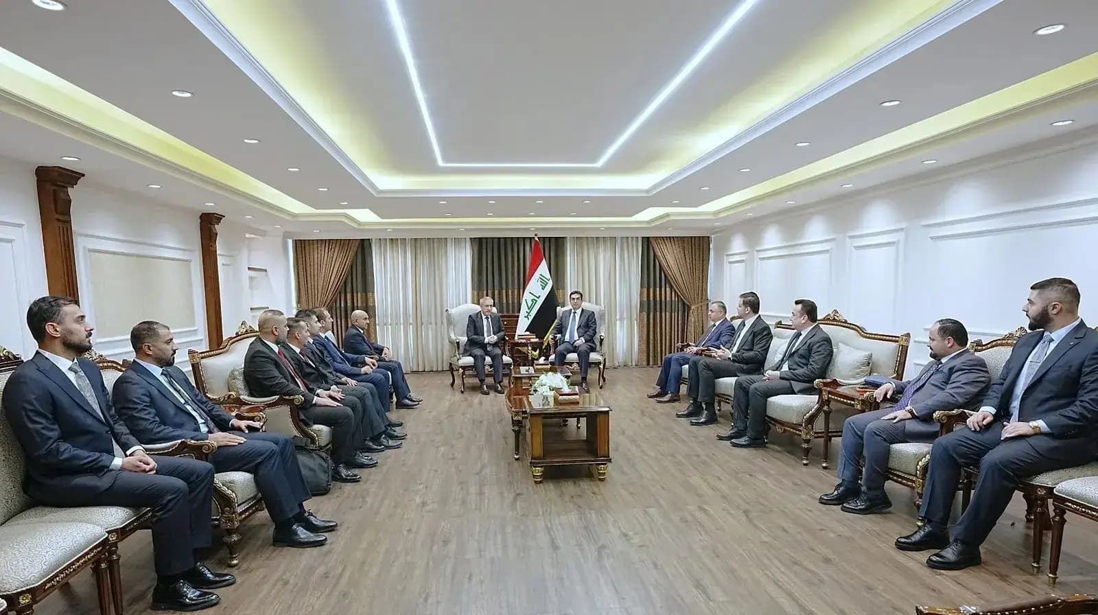 Members of the Kurdistan Regional Government's (KRG) delegation pictured during a meeting with the Kurdistan Democratic Party's (KDP) parliamentary bloc in Baghdad. File photo: Rudaw