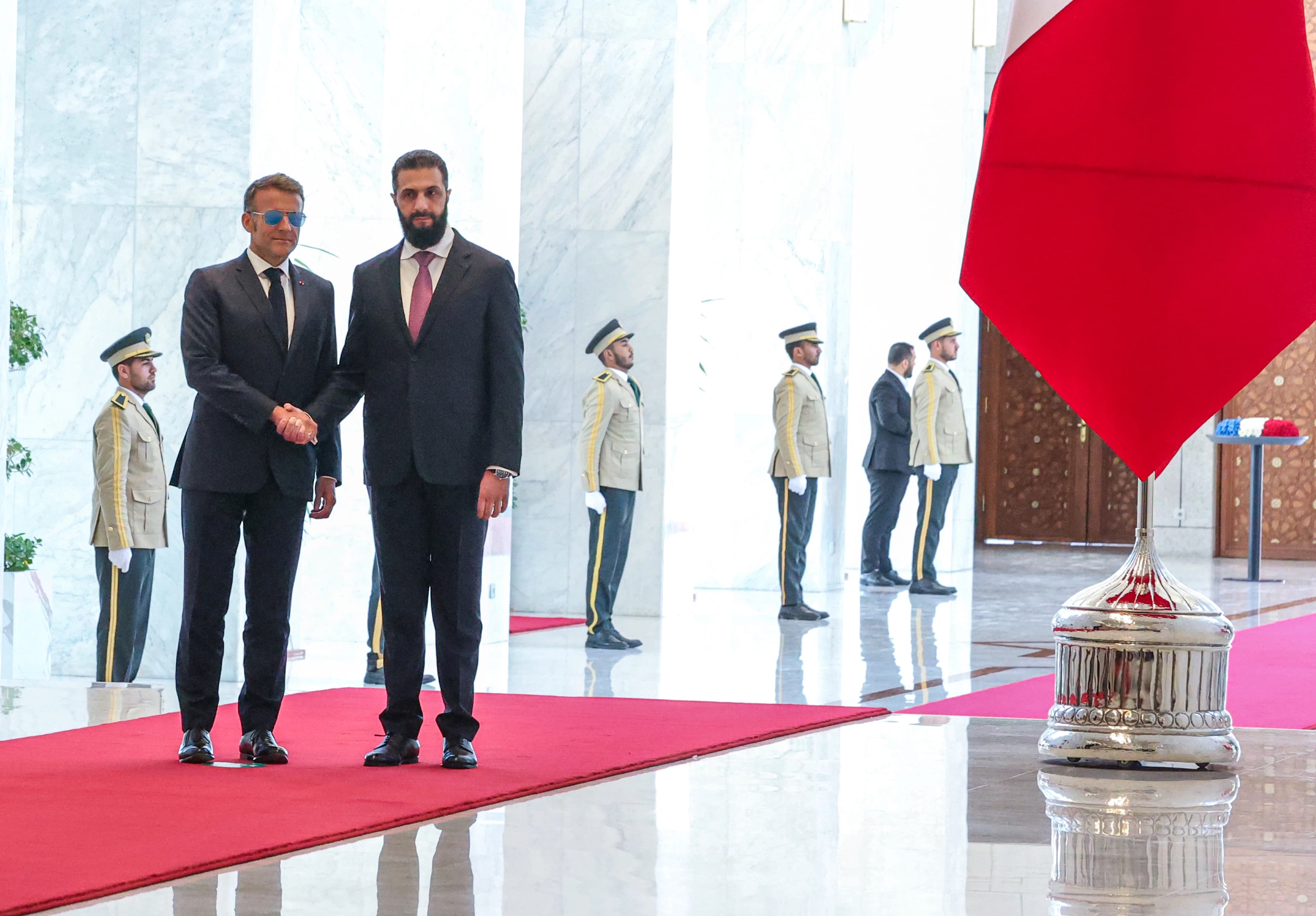 Macron û Ehmed Şer / Wêne: AA