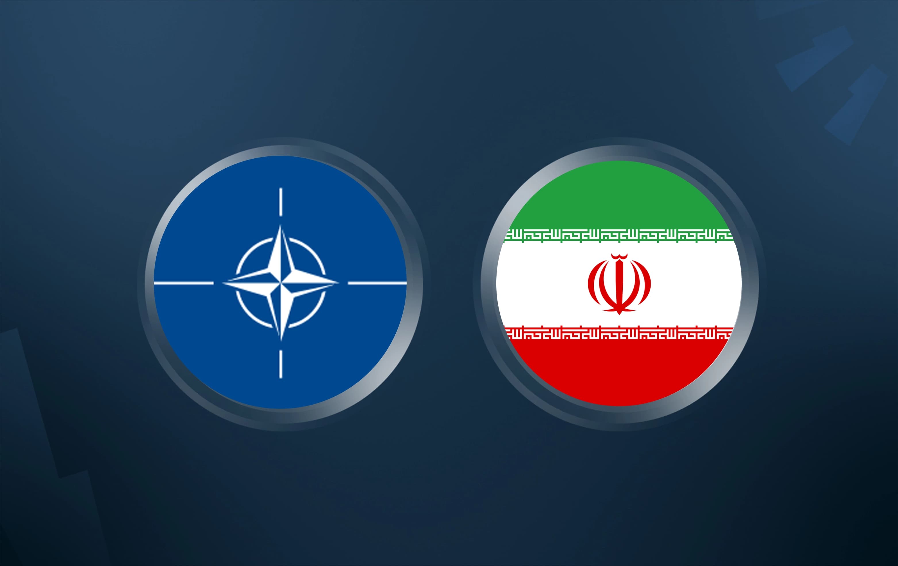 Iran and NATO flags. Photo: Rudaw Graphic