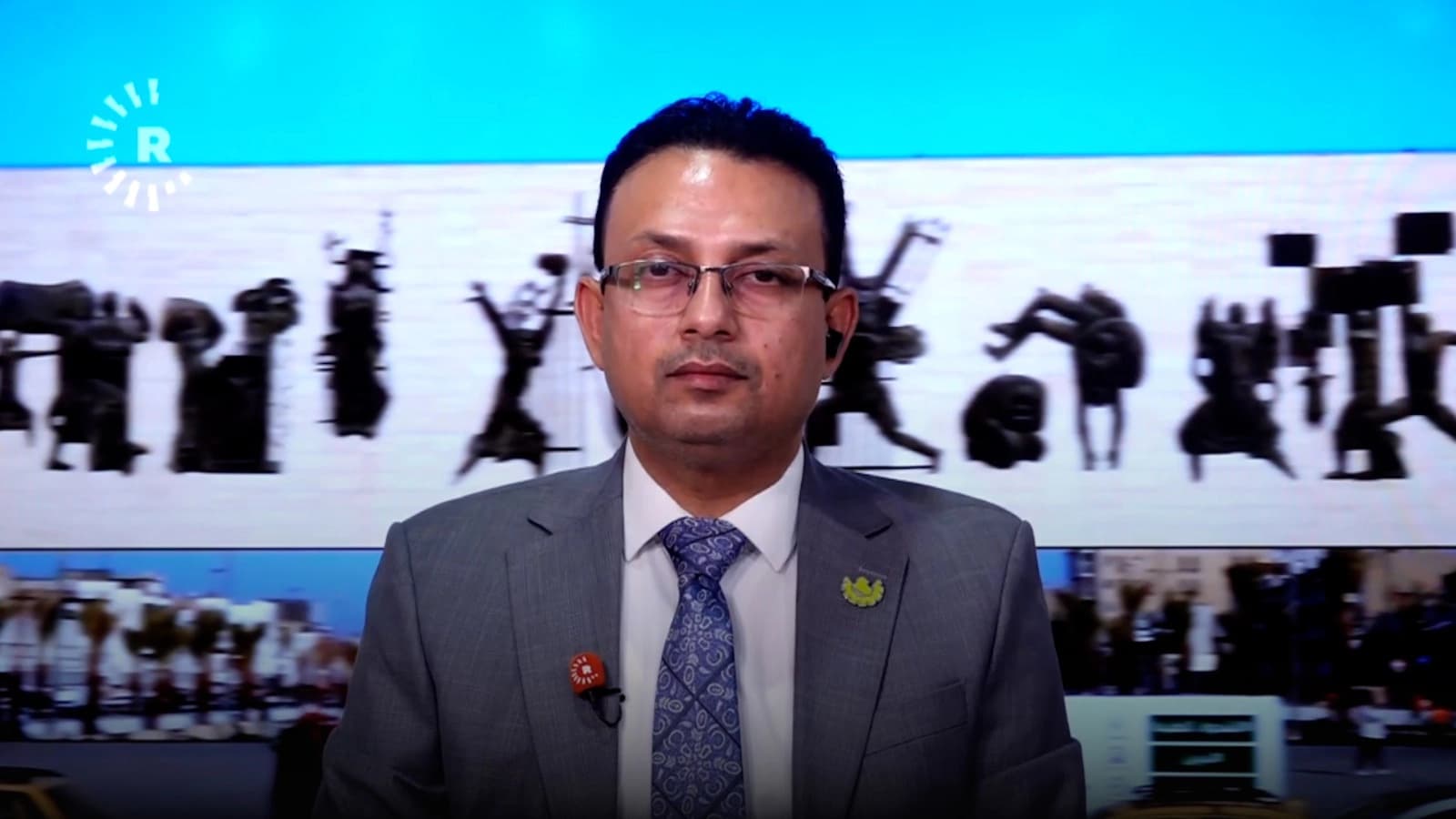 Hossam al-Rubaie, spokesperson for the Khadamat (Services) Alliance, speaks to Rudaw on July 13, 2026. Photo: Screengrab/Rudaw