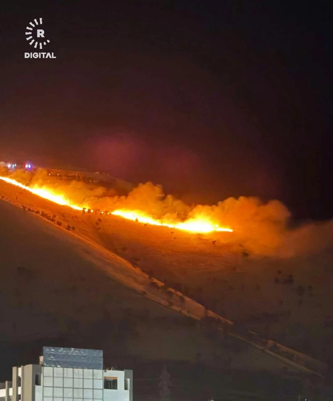 دیمەنێکی ئاگرەکەی چیای گۆیژە