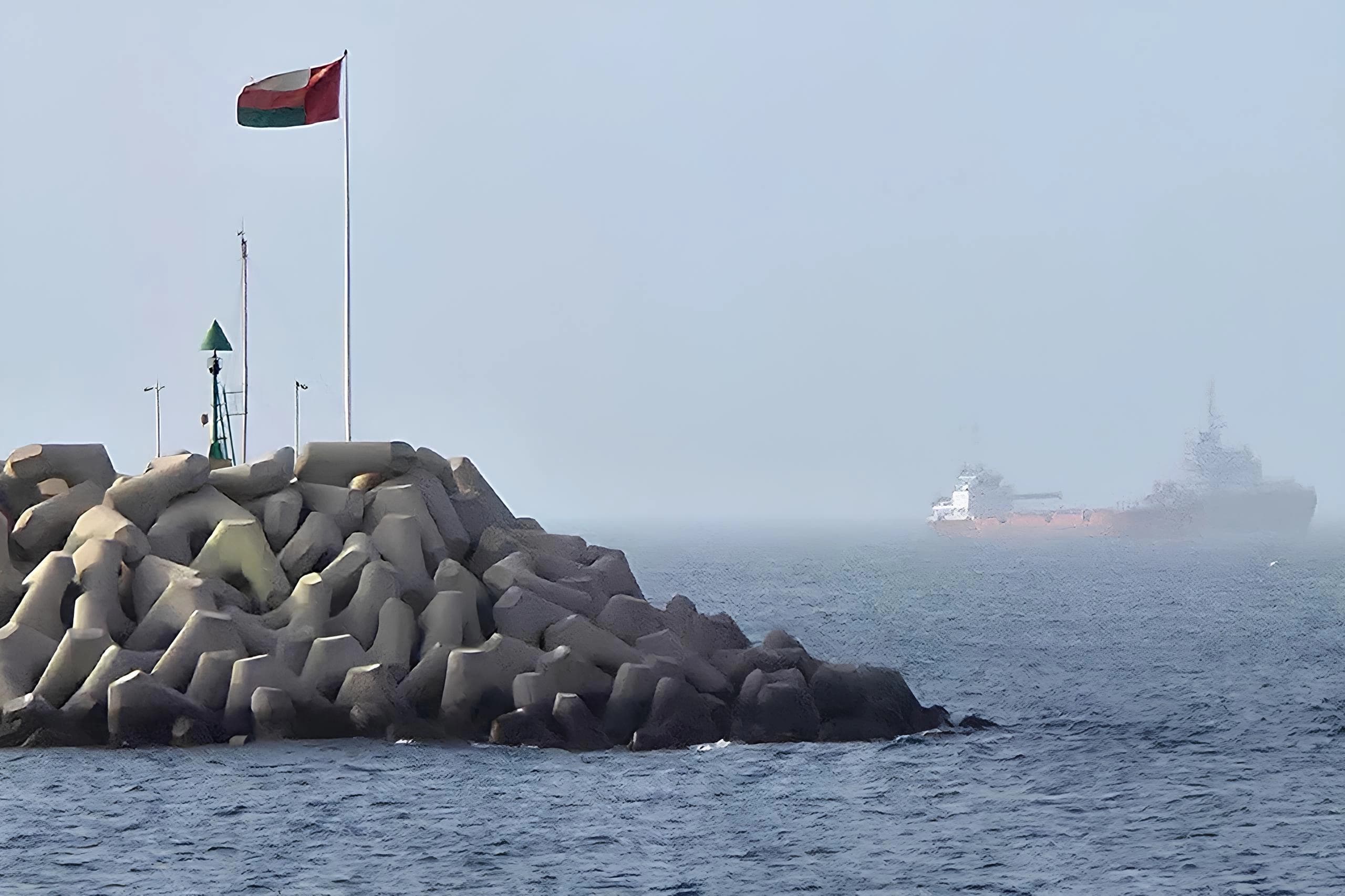 Ships transit through the Gulf of Oman, off the coast of Muscat, on July 25, 2026. Photo: AFP