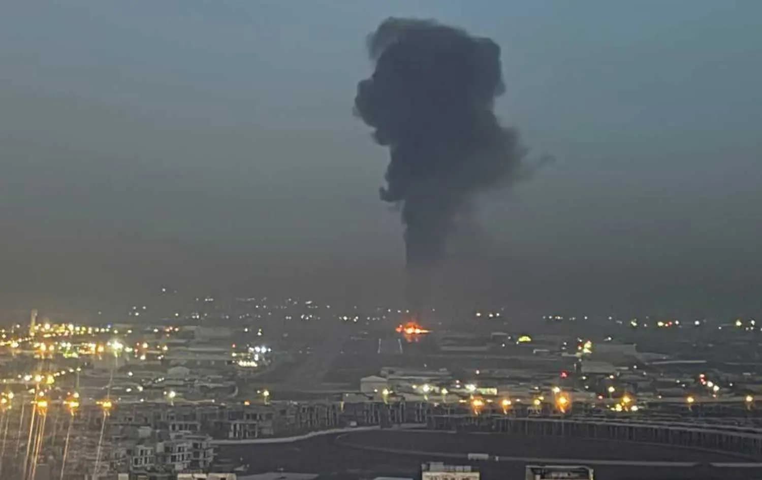 A plume of smoke over Erbil following an attack by Iraqi pro-Iran groups on March 1, 2026. Photo: Submitted