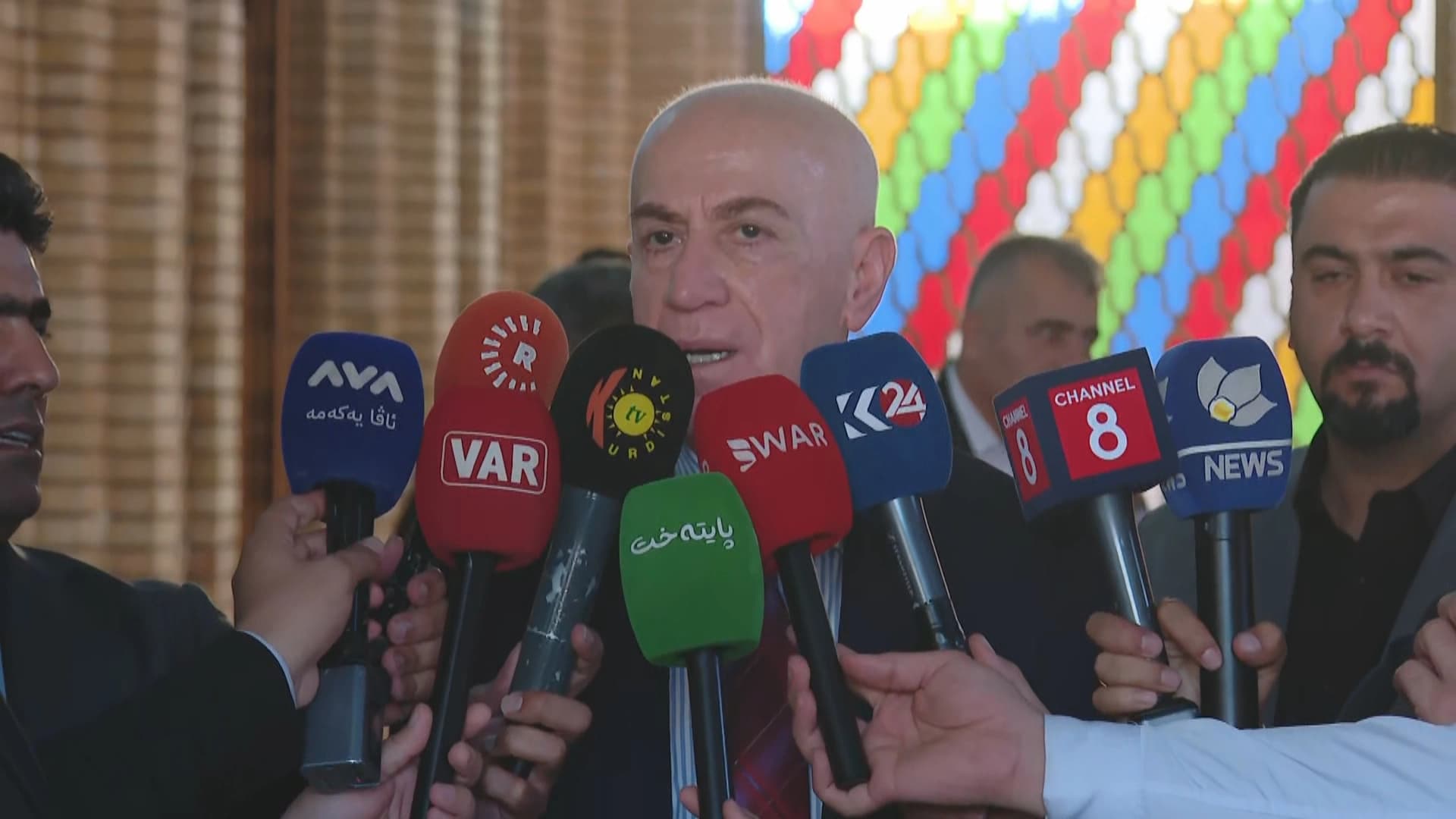 KDP spokesperson Mahmoud Mohammed speaks to reporters in Erbil on August 8, 2026. Photo: Screengrab/ Rudaw