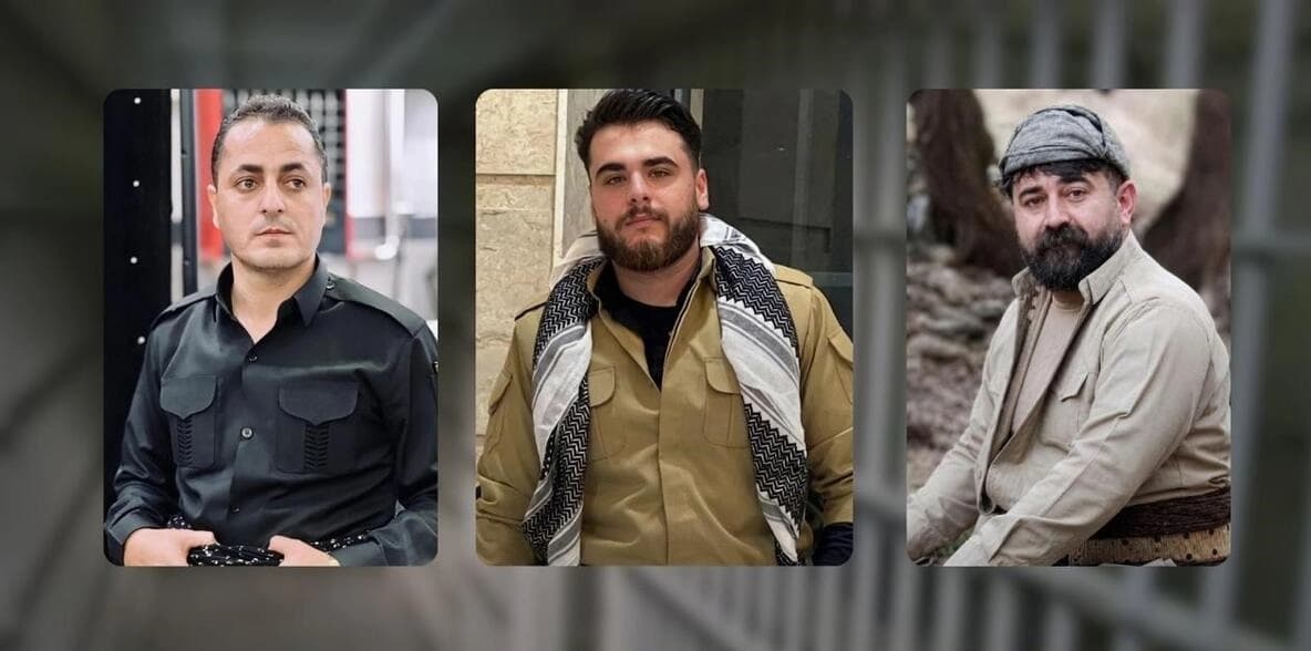 From left: Masoud Alani Kohneh Qaleh, Zakaria Badsar and Amir Soleimani. Photos: via Hengaw