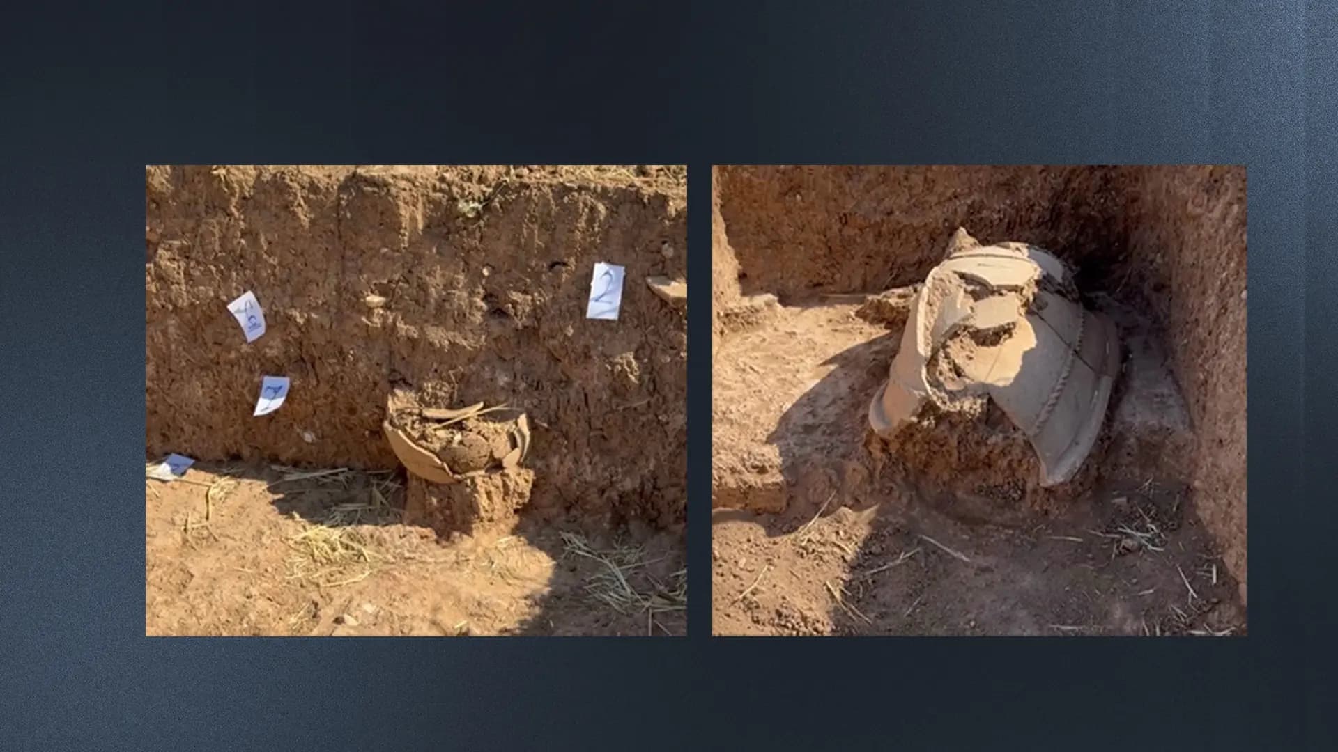 The excavated ancient pieces in Koya. Photo: Mohammed Lashkri