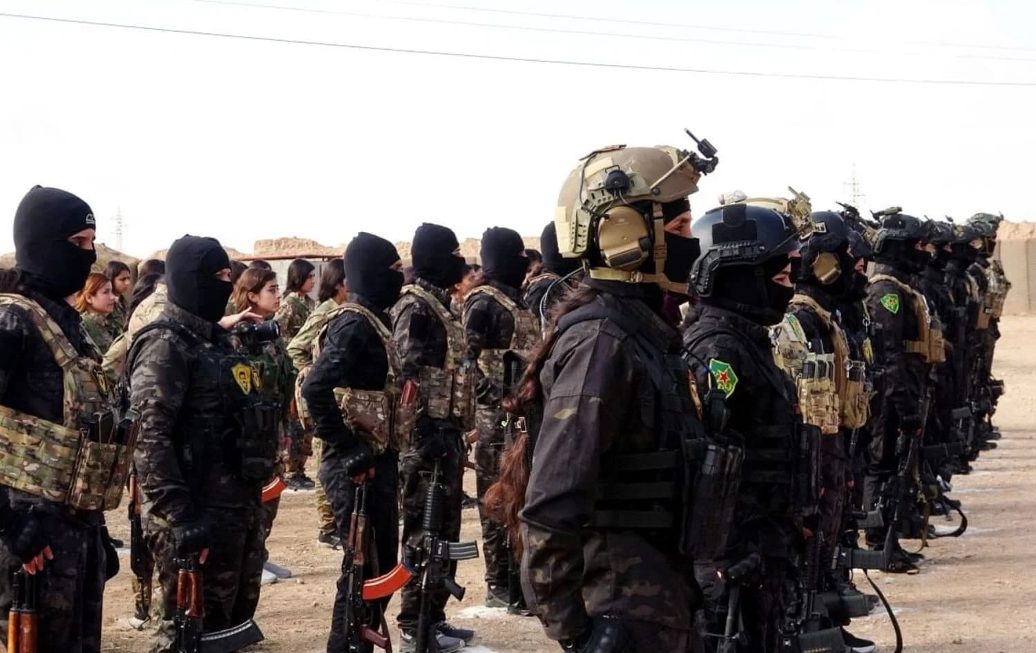 Fighters of the Kurdish-led Syrian Democratic Forces (SDF) during a military training in northeast Syria (Rojava) on November 21, 2024. Photo: SDF