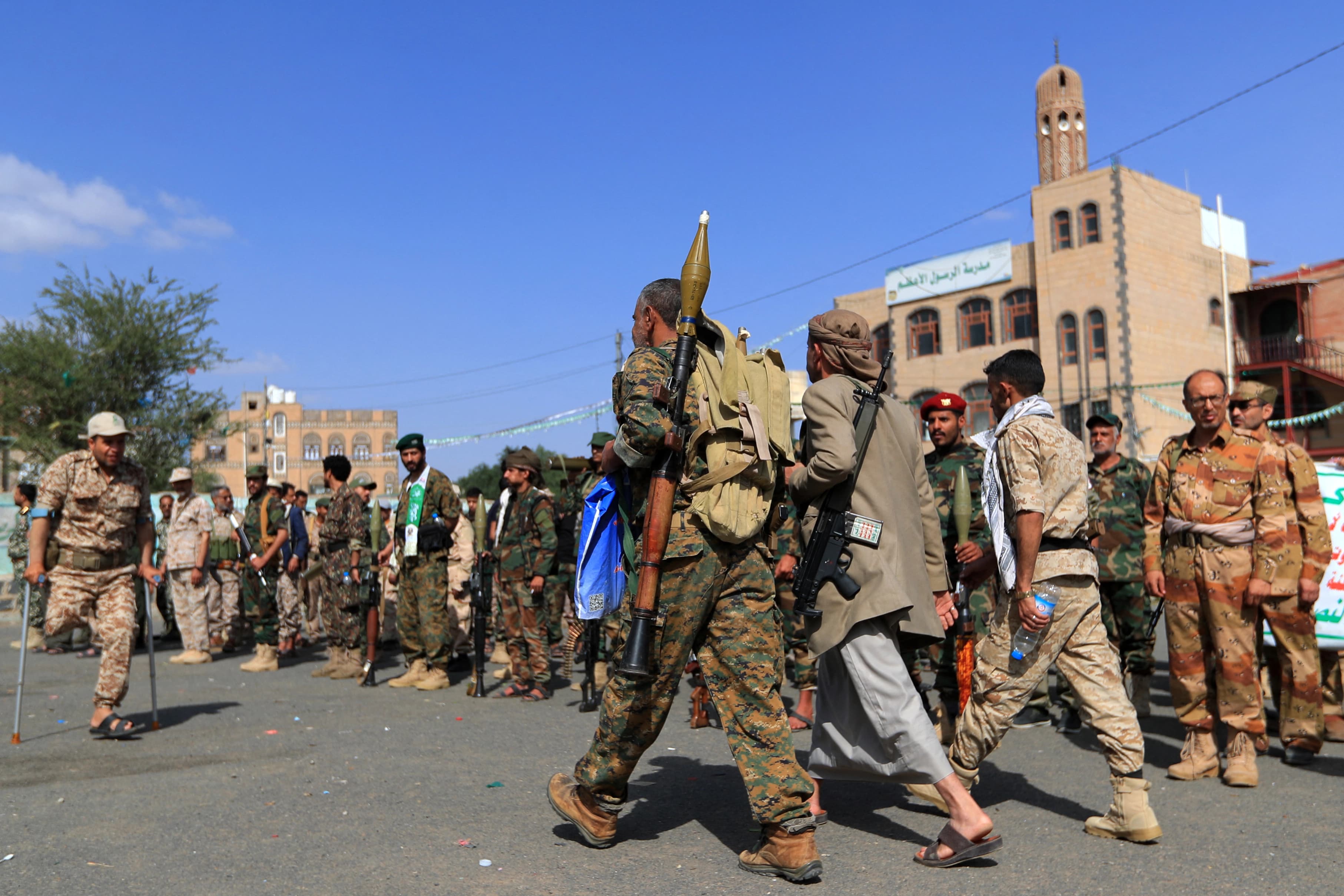 هێزێکی حووسییەکان لە سەنعای پایتەختی یەمەن؛ وێنە: AFP