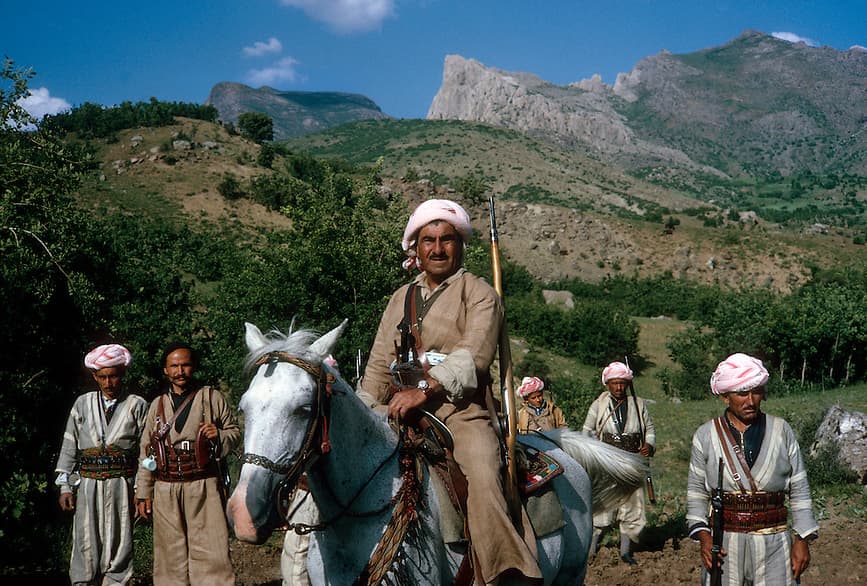 Mustafa Barzani in the mountains of the Kurdistan Region in Iraq 1965. Photo: Archives/ Kurdistan Photo Library