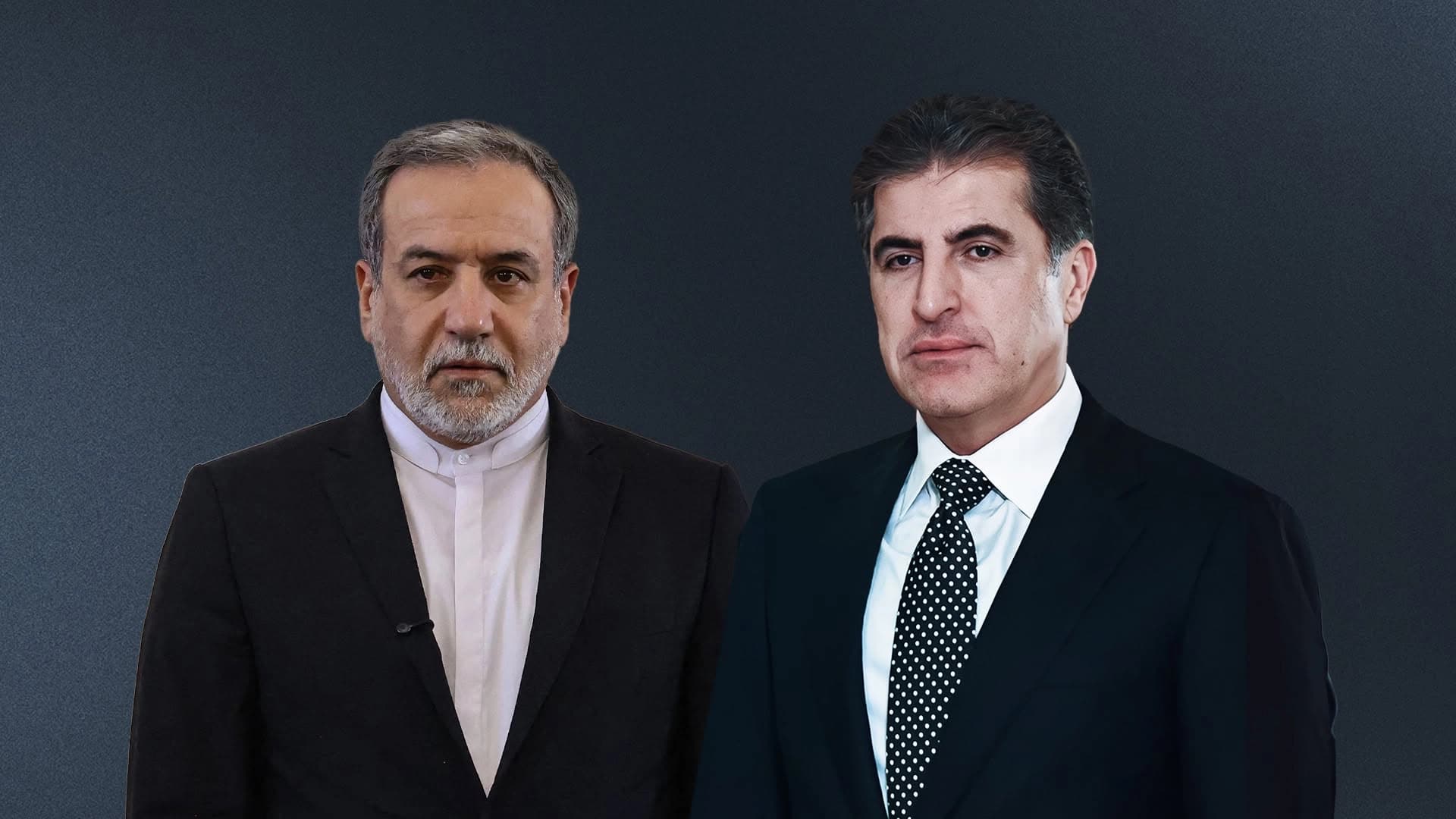 نێچیرڤان بارزانی، سەرۆکی هەرێمی کوردستان و عەباس عێراقچی، وەزیری دەرەوەی ئێران