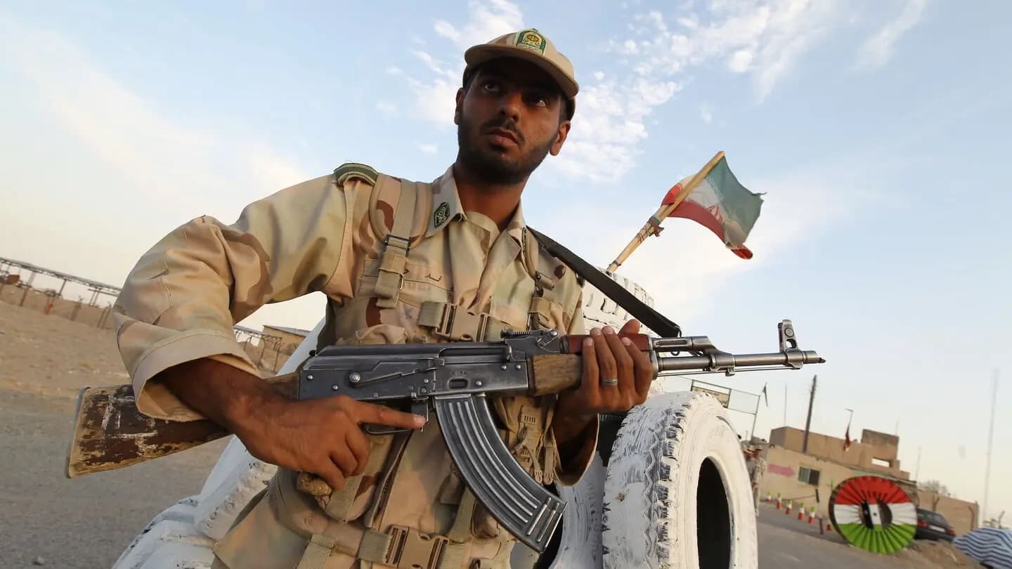Iranian border guard at the Afghan-Iran border. File photo: AFP