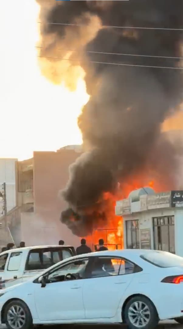 دیمەنێک لە شوێنی ئاگرکەوتنەوەکە