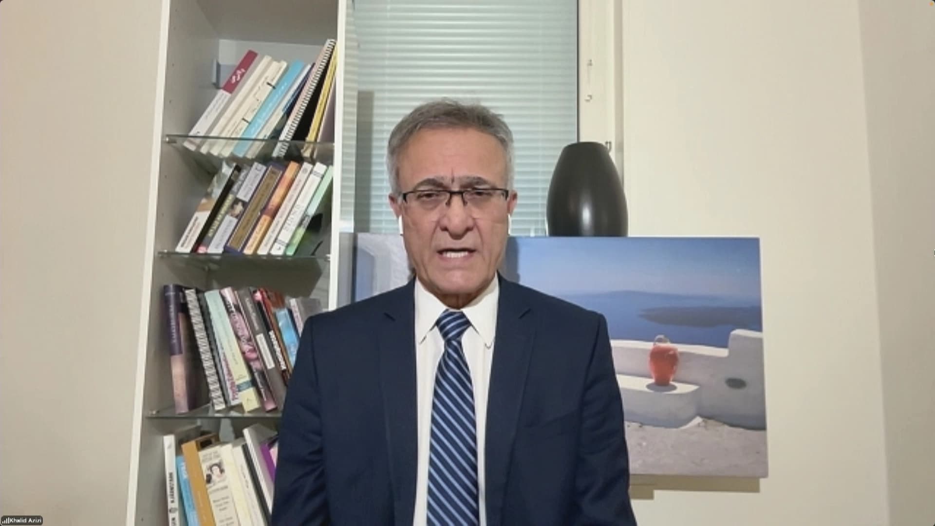 Khalid Azizi, spokesperson for the Kurdistan Democratic Party of Iran (KDPI), speaks to Rudaw on October 12, 2026. Photo: Screengrab/ Rudaw