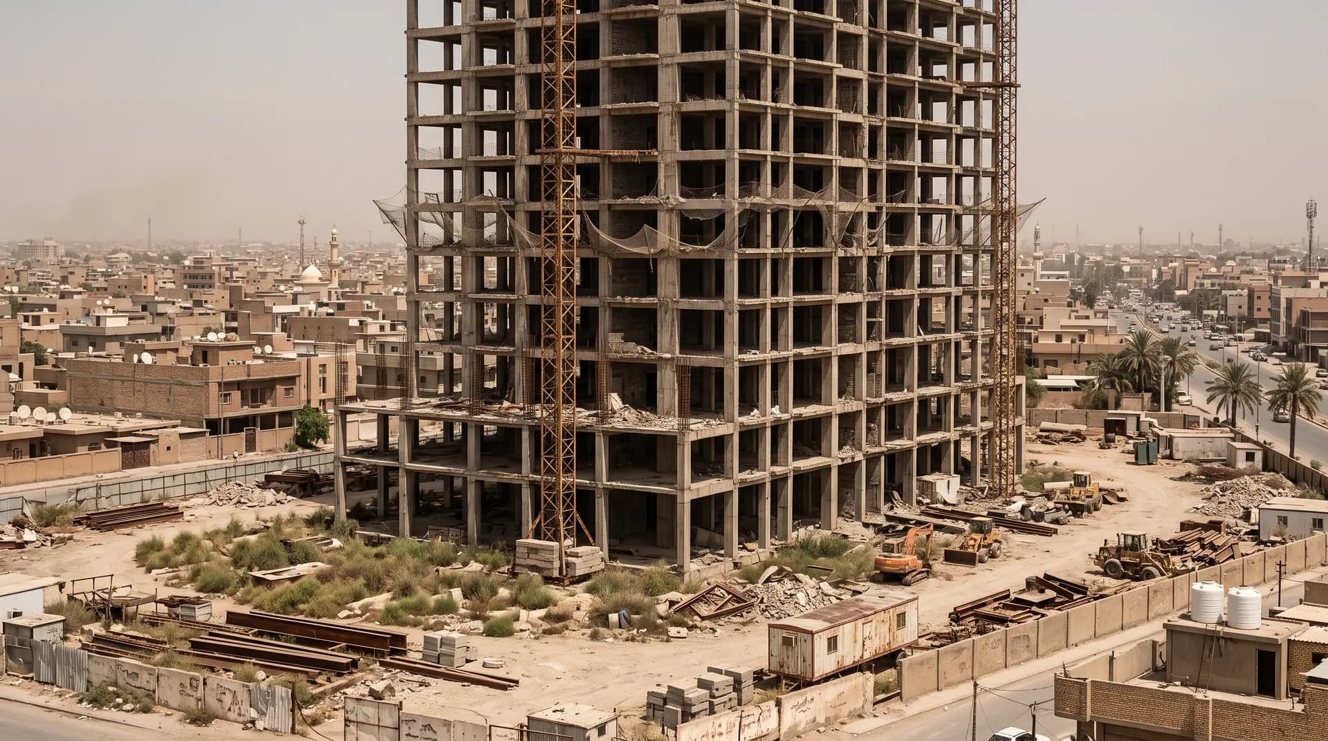 أحد المشاريع المتوقفة في العراق