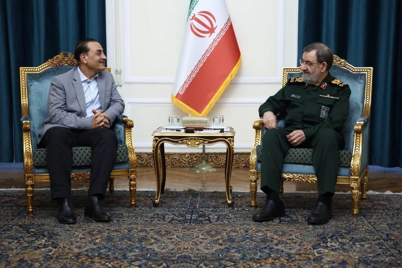Asim Munir (left) and Mohsen Rezaei (Right) meeting in Iran, October 20, 2026. Photo: Mehr News Agency