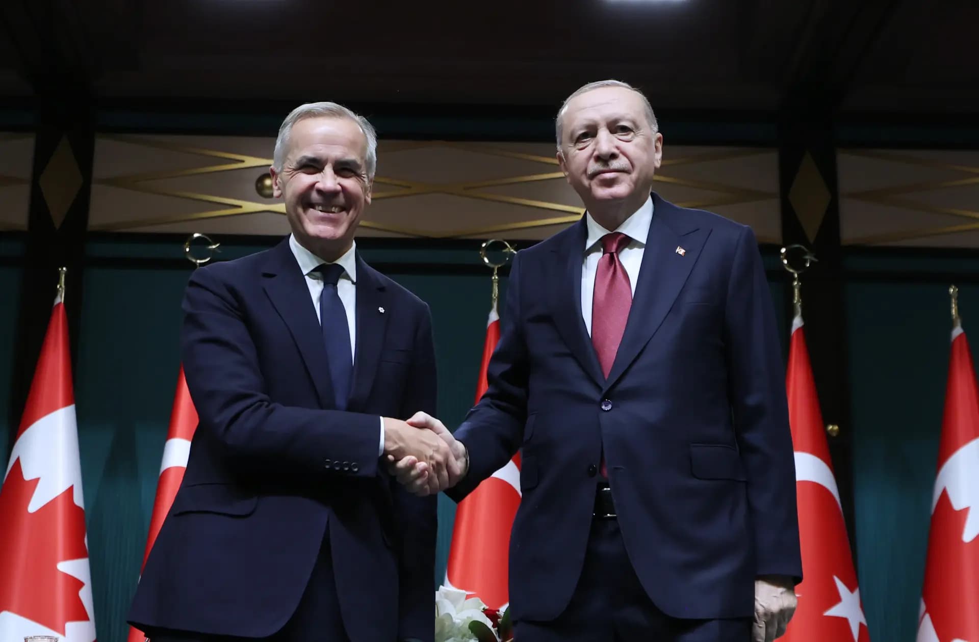 Recep Tayyîp Erdogan û Mark Carney / Wêne: AA