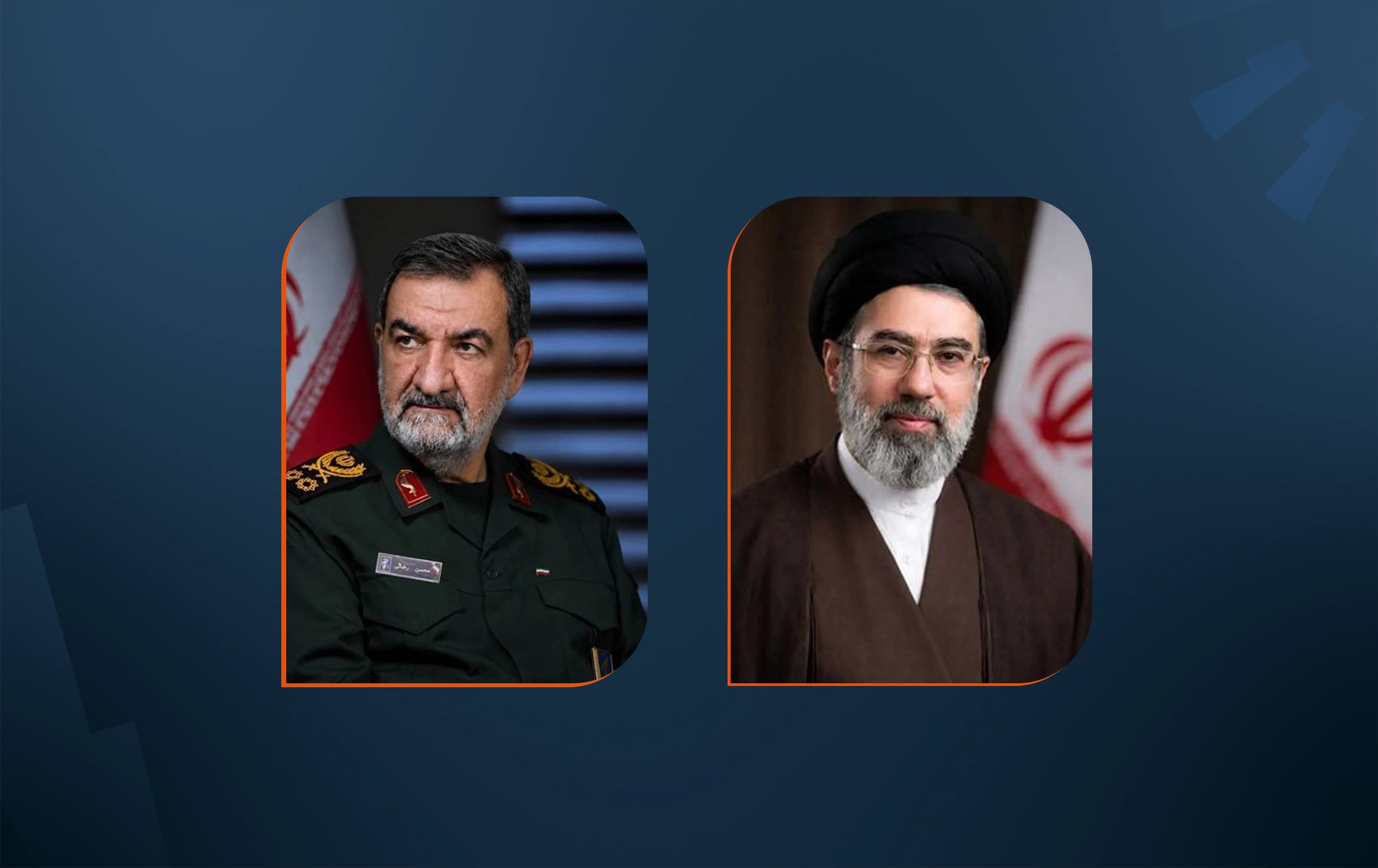 Mohsen Rezaei (left), Mojtaba Khamenei (right). Graphic: Rudaw