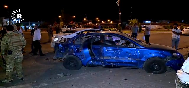Security forces in Kirkuk inspect the aftermath after a string of explosions rocked the disputed city on the night of May 30, 2019. Photo: Rudaw video